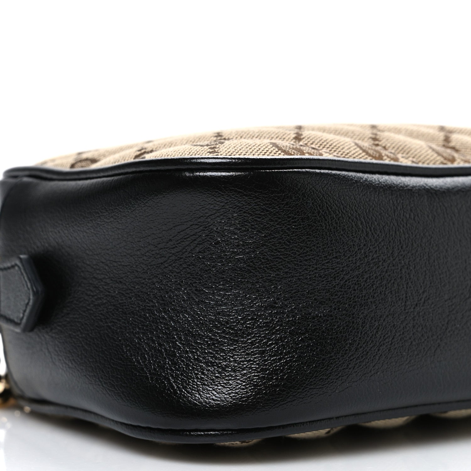 Gucci Monogram Matelasse Diagonal Small GG Marmont Chain Shoulder Bag Beige Black 9 of 11