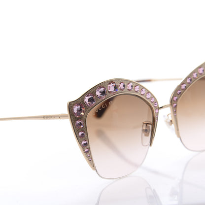 Gucci Metal Crystal Cat Eye Sunglasses GG00114S Pink 7 of 8