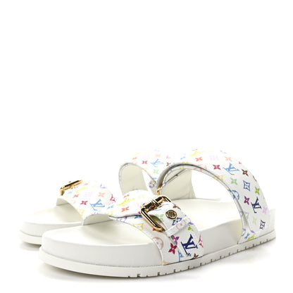 Louis Vuitton LV X TM Monogram Multicolor Bom Dia Comfort Mule Sandals 39.5 White 4 of 9