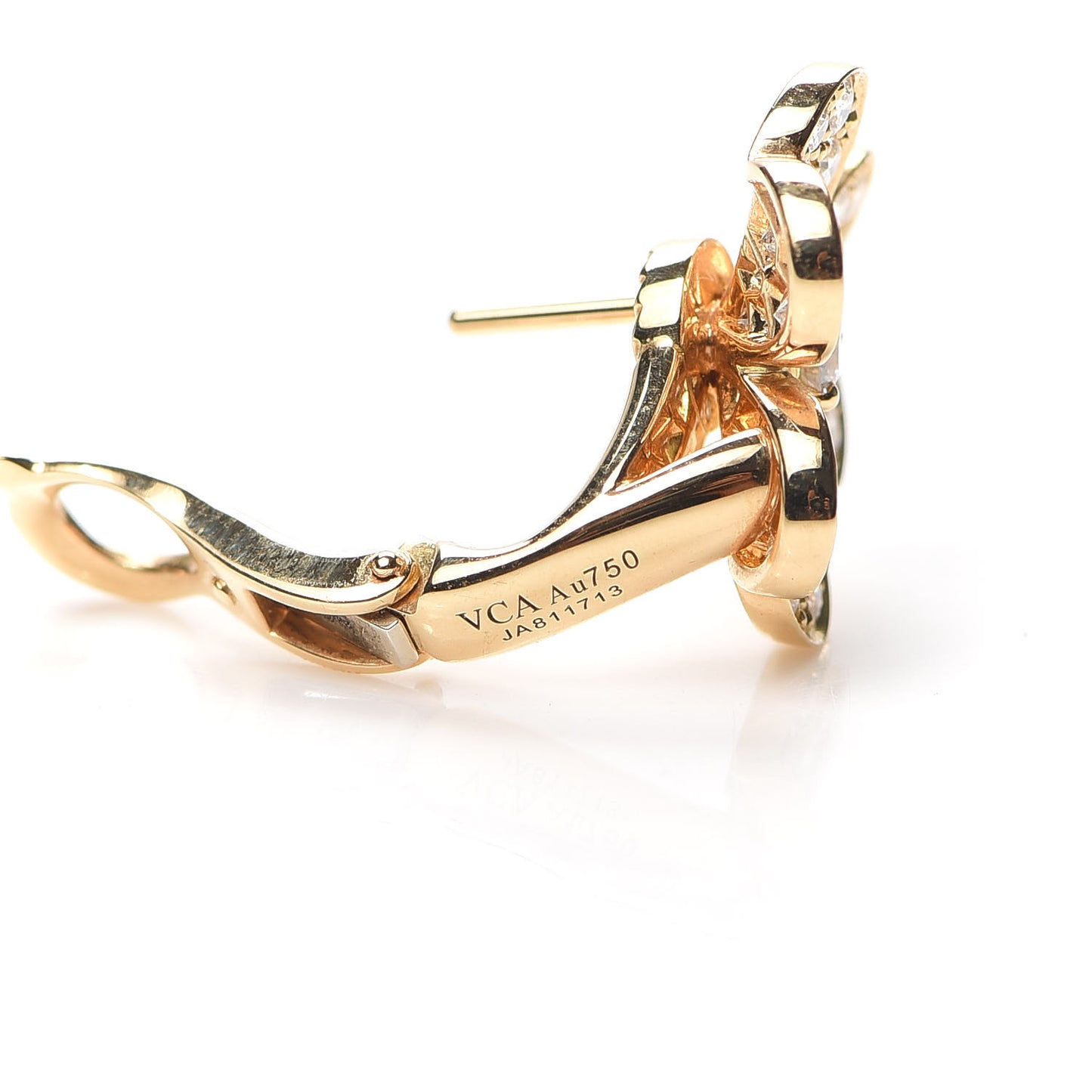 18K Yellow Gold Diamond Small Frivole Pave Earrings