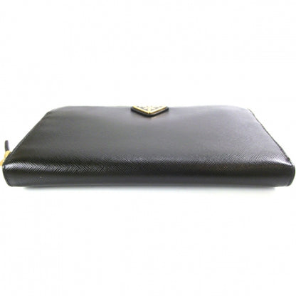 Prada Saffiano Zip Around Wallet Nero Black 4 of 9