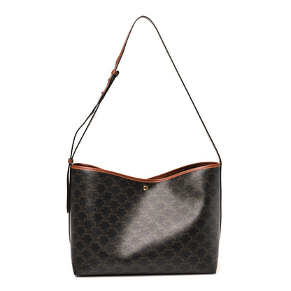 Celine Triomphe Canvas Calfskin Shopper Tote Tan 1 of 11