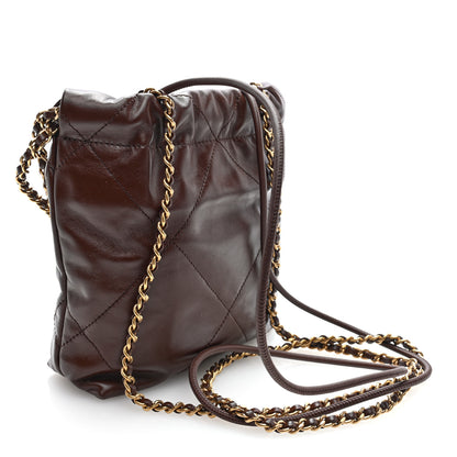 Chanel Shiny Calfskin Quilted Mini Chanel 22 Brown 2 of 11
