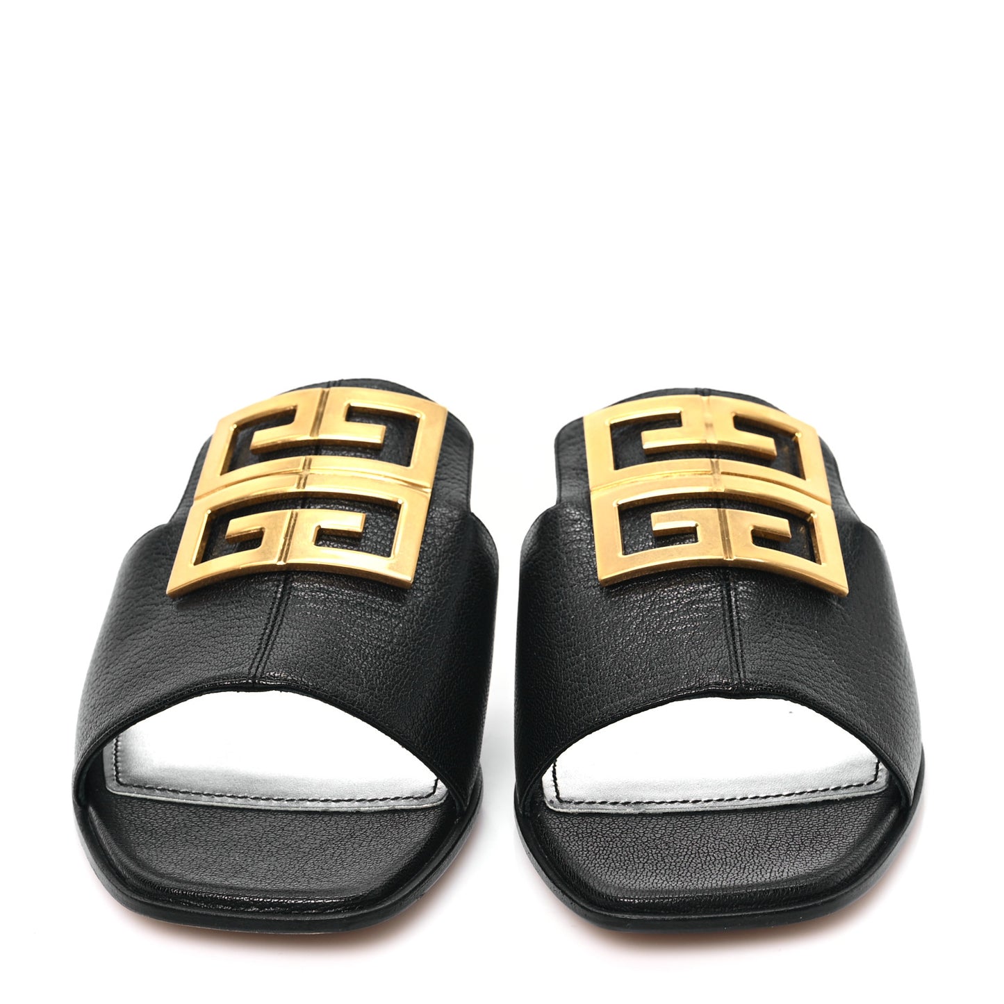 Goatskin 4G Flat Sandals 38 Black
