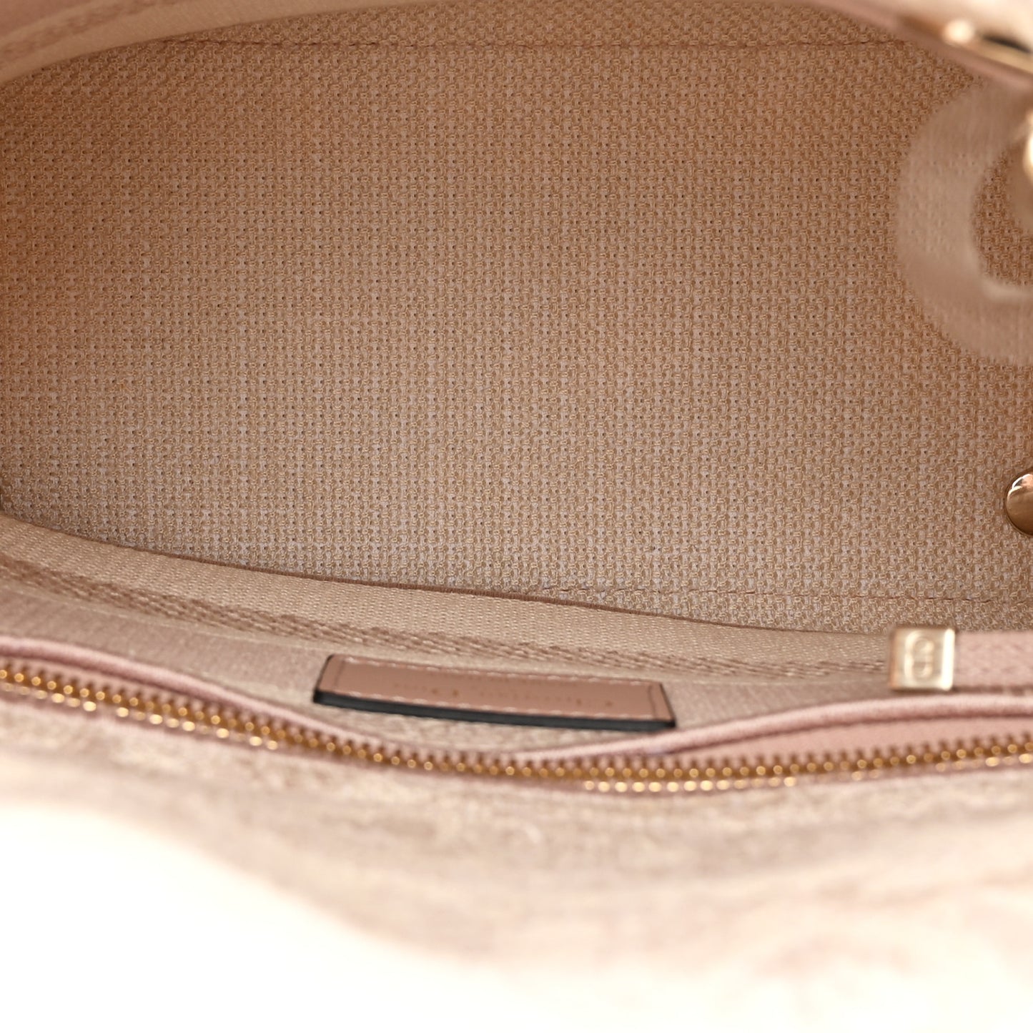 Canvas Toile De Jouy Reverse Embroidered Medium Lady D-Lite Rose