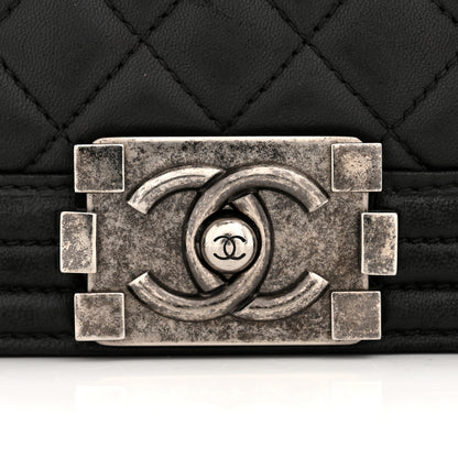 Chanel Lambskin Quilted Medium Boy Flap Black 14 of 16