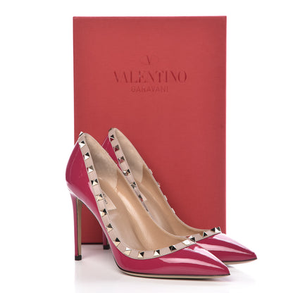 Valentino Garavani Patent Rockstud 100mm Pumps 38 Deep Cyclamin Poudre 9 of 9
