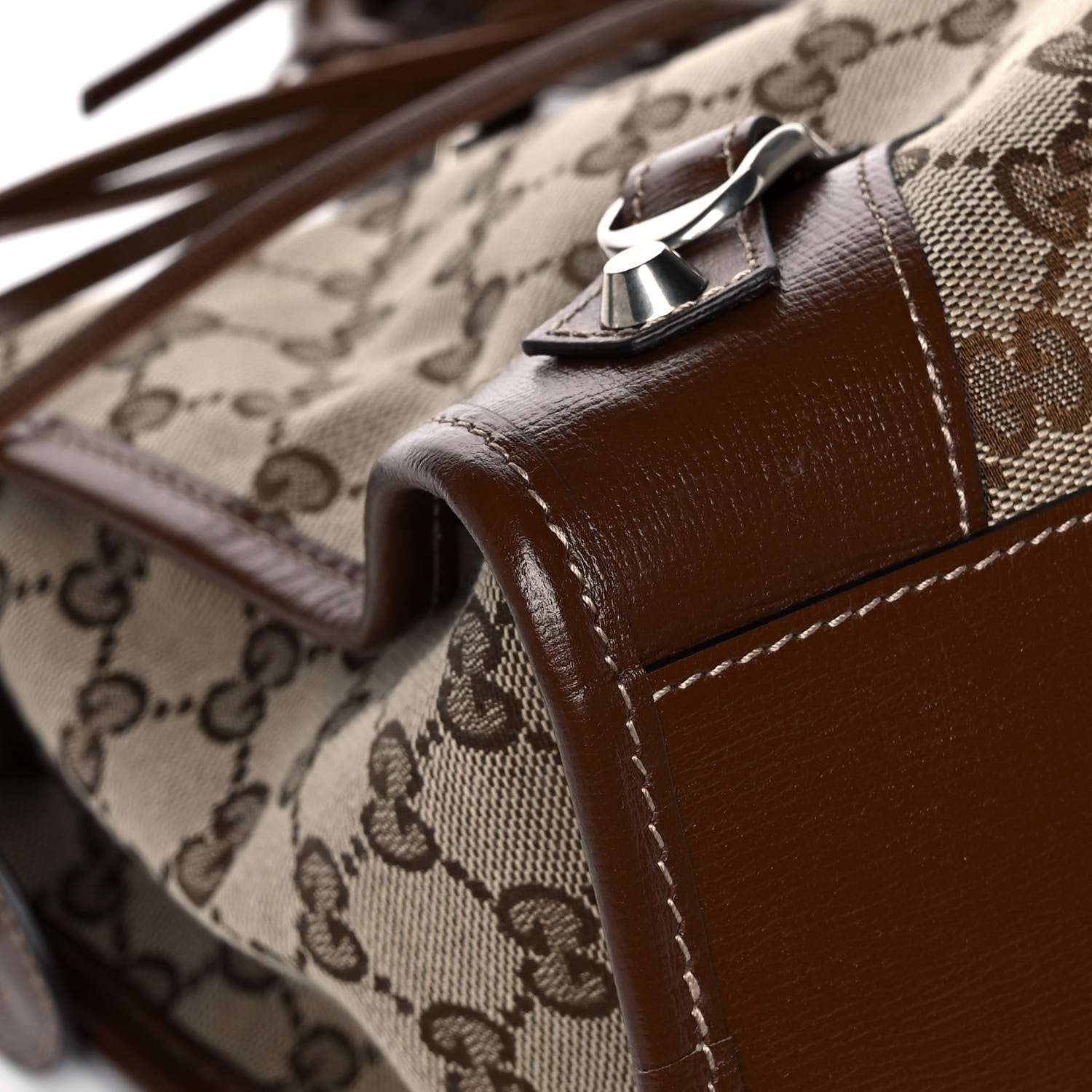 Balenciaga X GUCCI GG Monogram Azalea Calfskin Neo Classic Silver Hardware Medium City Beige Ebony Brown Sugar 10 of 15