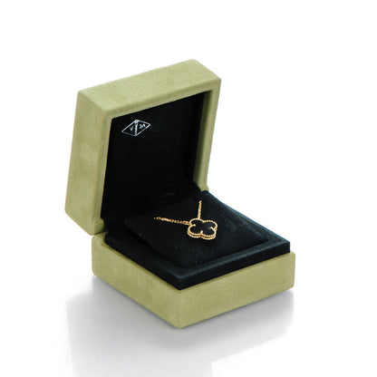 Van Cleef & Arpels 18K Yellow Gold Black Onyx Vintage Alhambra Pendant Necklace 7 of 7