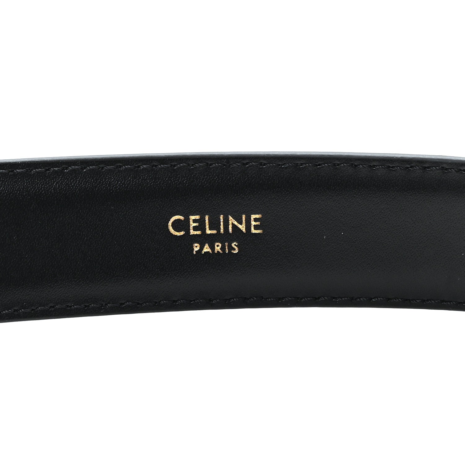 Celine Box Calfskin Medium 25mm Triomphe Belt 85 34 Black 3 of 6