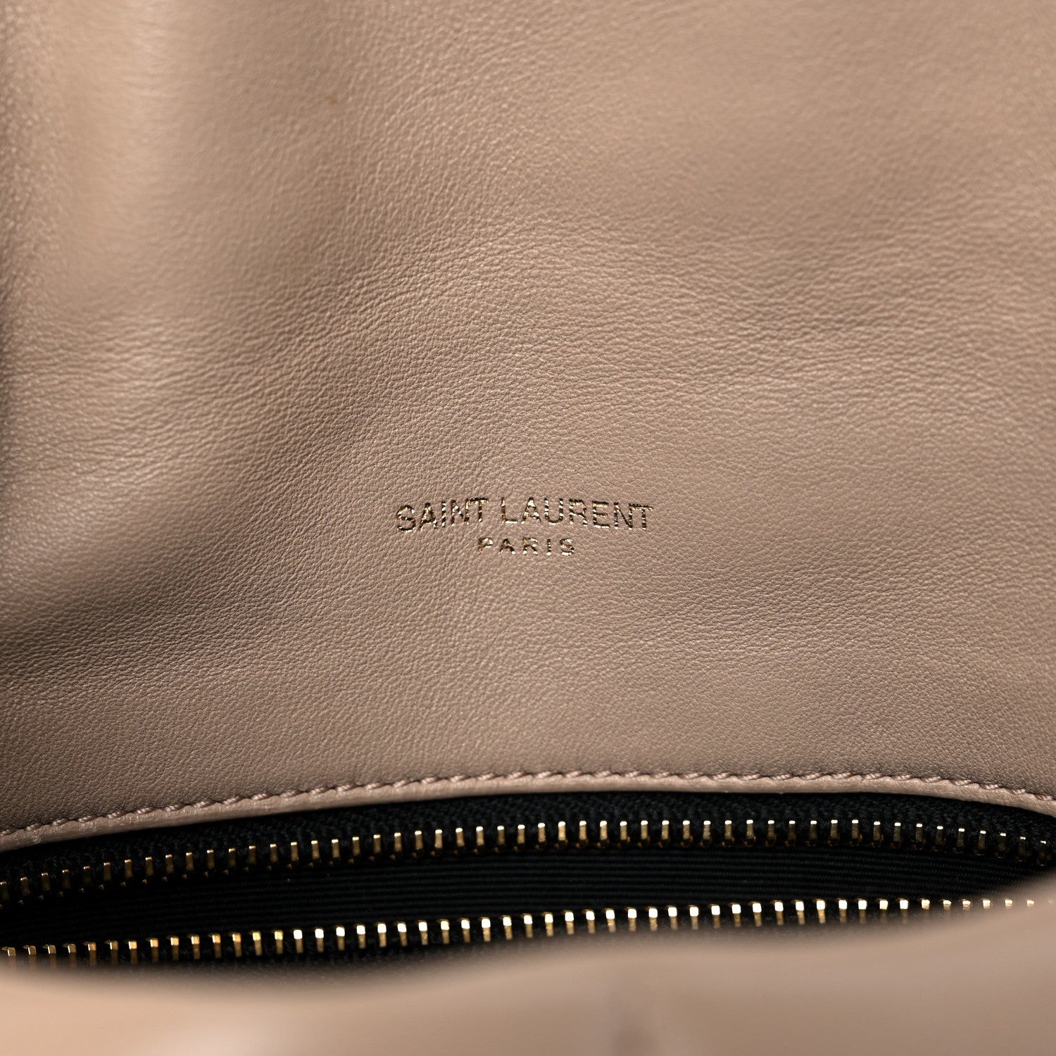 Saint Laurent Lambskin Quilted Toy Loulou Puffer Monogram Chain Satchel Dark Beige 6 of 12
