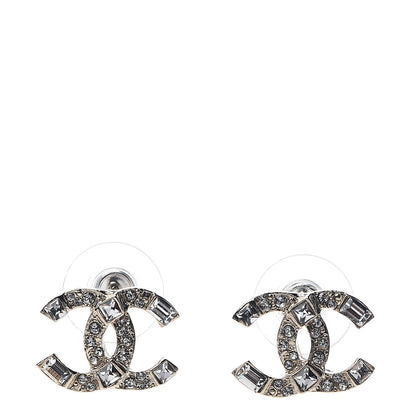 Chanel Crystal Baguette CC Earrings Gold 1 of 5