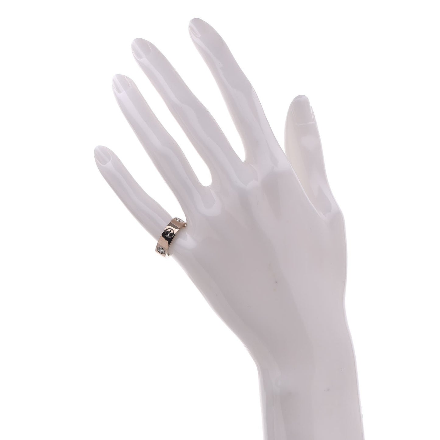 18K White Gold 3 Diamond 5.5mm LOVE Ring 47 4