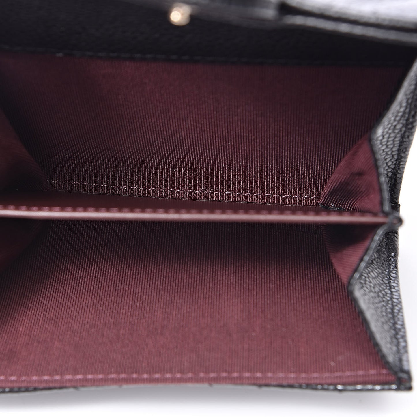 Caviar Quilted Flap Card Holder Wallet Black