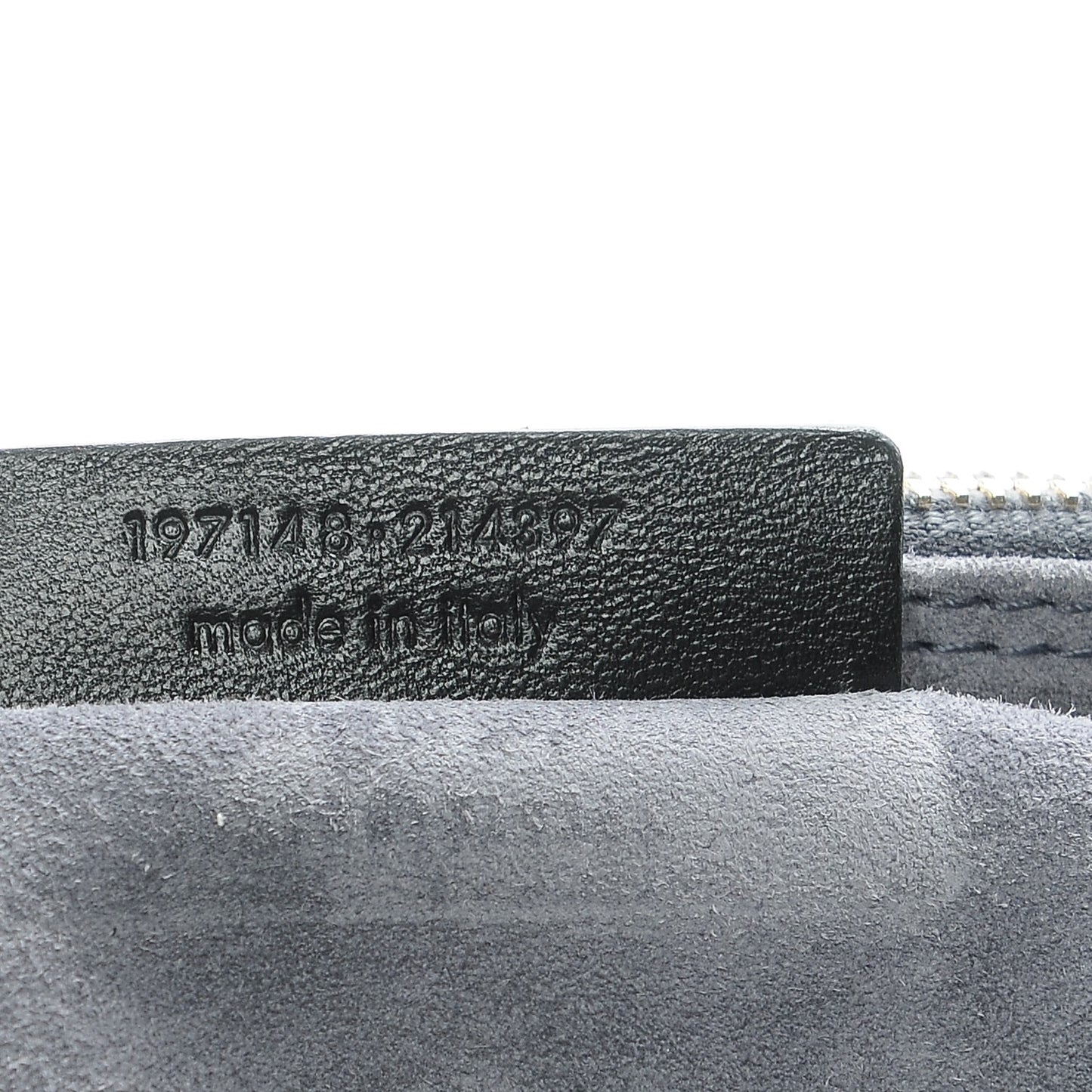 Crocodile Embossed Nubuck Calfskin Large Muse Two Grey