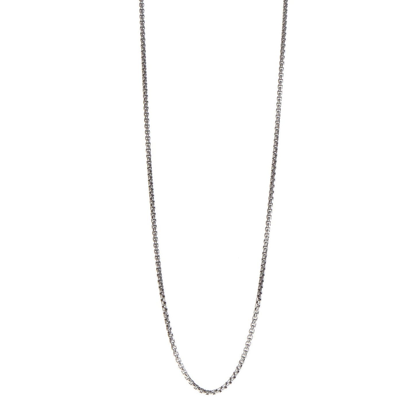 Sterling Silver 14K Yellow Gold 3.6mm Medium Box Chain Necklace 32"