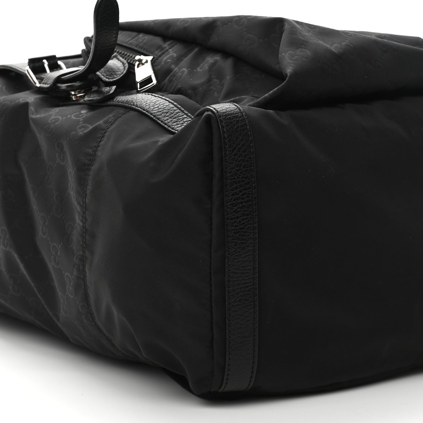 Nylon Monogram Medium Light Double Buckle Backpack Black