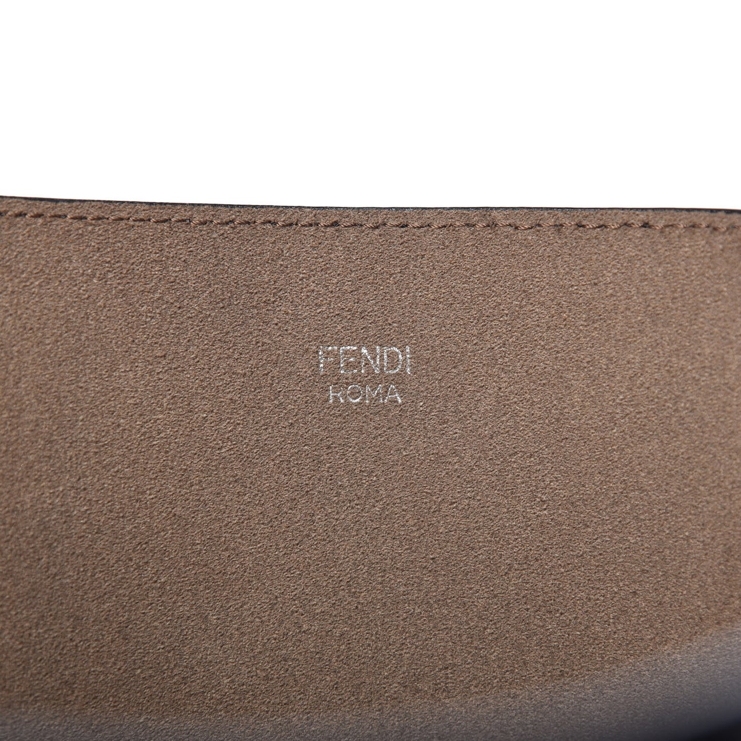 Vitello Vienna Enamel F is Fendi Shopping Tote Black Taupe