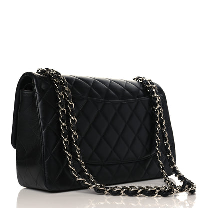 Chanel Lambskin Quilted Jumbo Double Flap Black 2 of 9