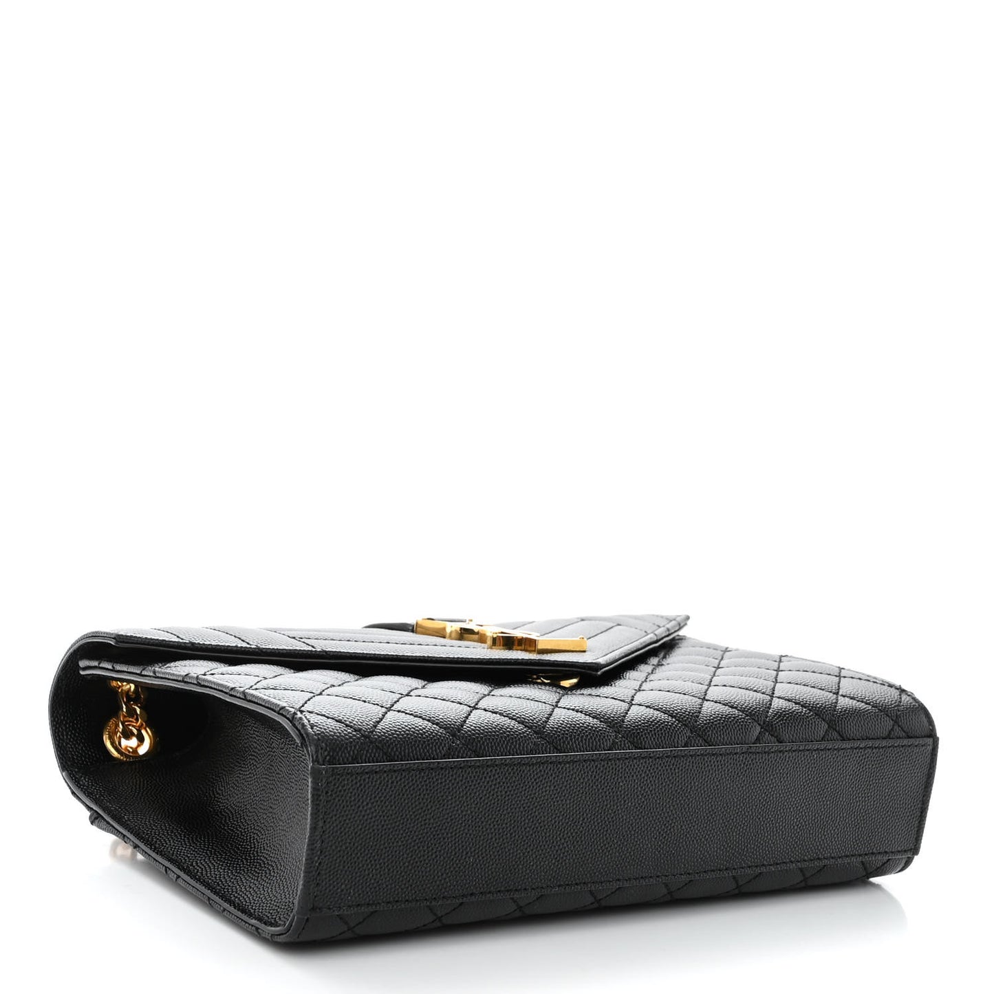 Grain De Poudre Textured Mixed Matelasse Triquilt Medium Monogram Satchel Black
