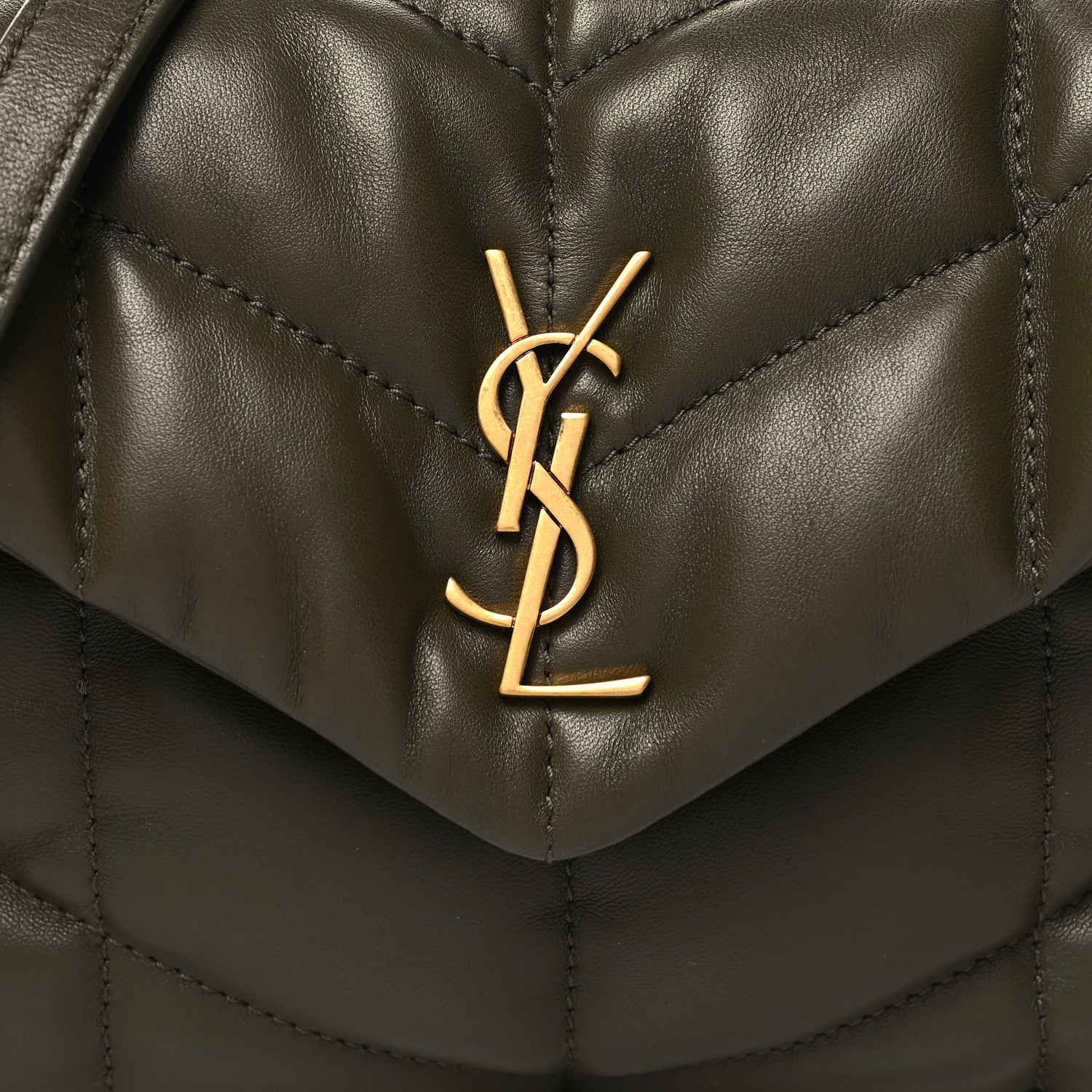 Saint Laurent Lambskin Quilted Toy Loulou Puffer Monogram Chain Satchel Seaweed 8 of 12