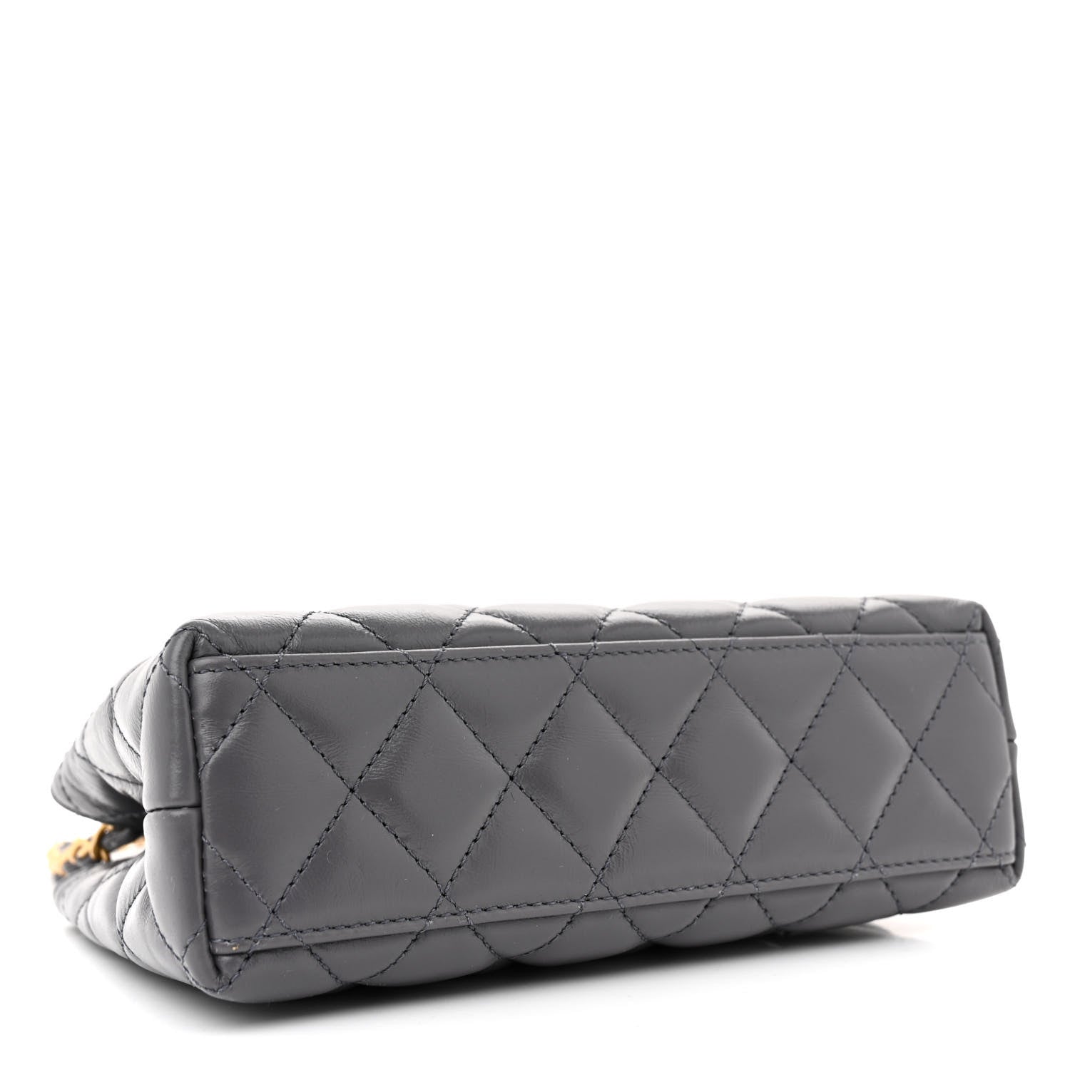 Chanel Shiny Aged Calfskin Quilted Nano Kelly Shopper Grey 4 of 12