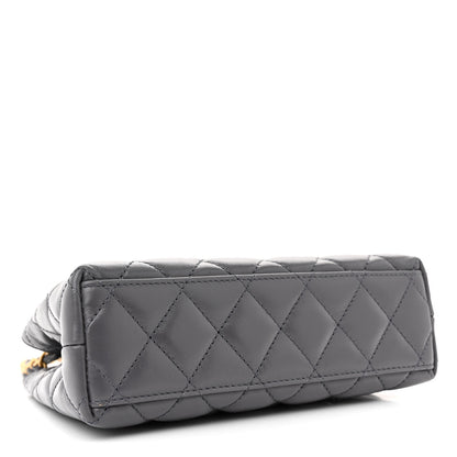 Chanel Shiny Aged Calfskin Quilted Nano Kelly Shopper Grey 4 of 12