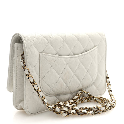 Chanel Caviar Quilted Wallet On Chain WOC White 3 of 11