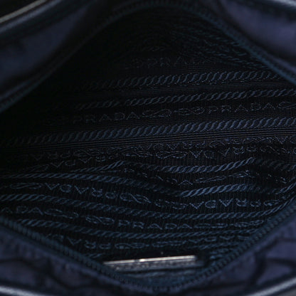 Prada Tessuto Nylon Saffiano Flat Messenger Bag Blue 5 of 11