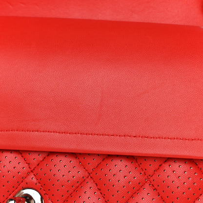 Chanel Lambskin Perforated Medium Double Flap Red 10 of 10