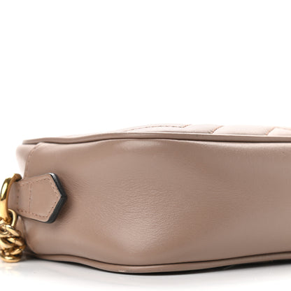 Gucci Calfskin Matelasse Mini GG Marmont Chain Shoulder Bag Porcelain Rose 9 of 12
