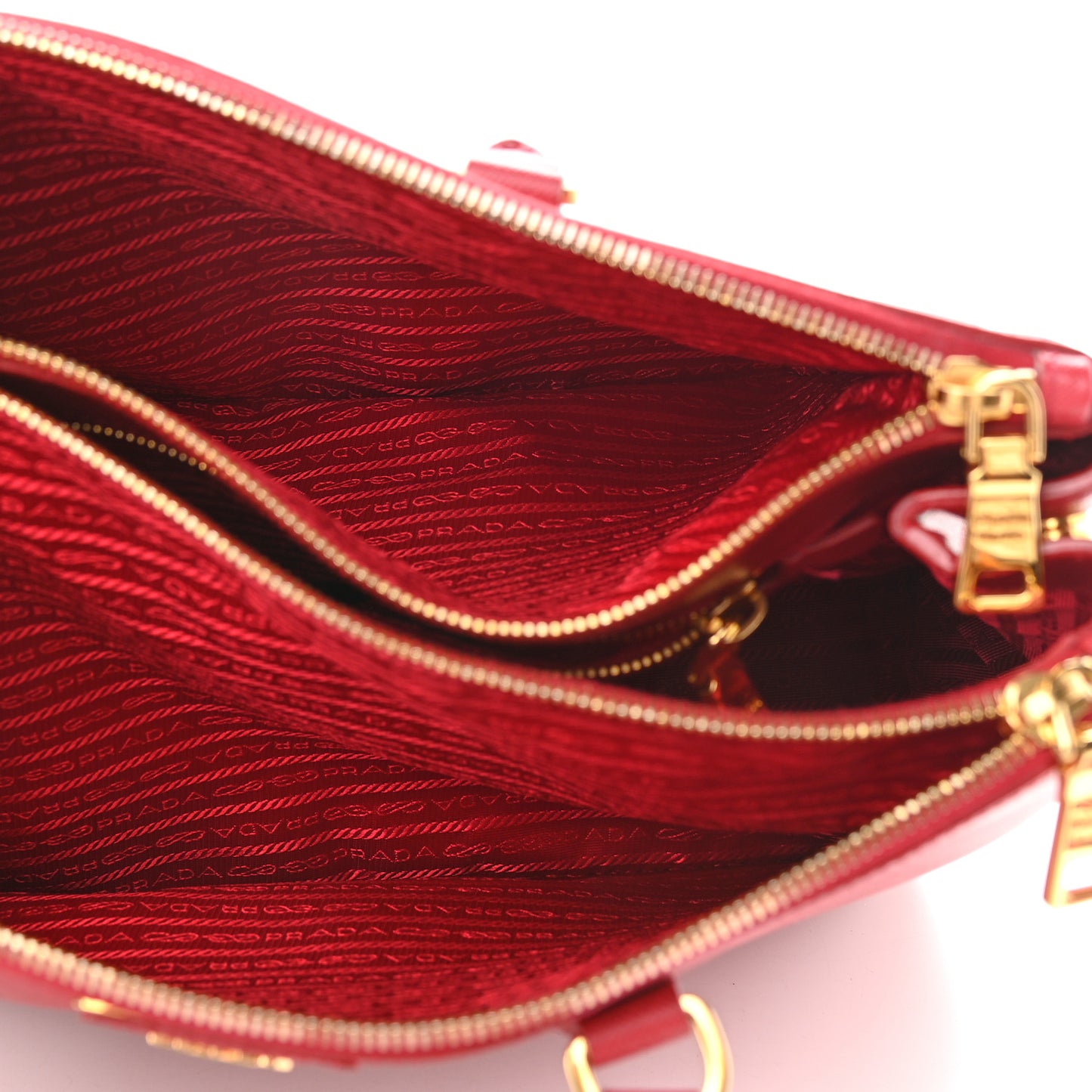 Saffiano Lux Large Galleria Double Zip Tote Fuoco