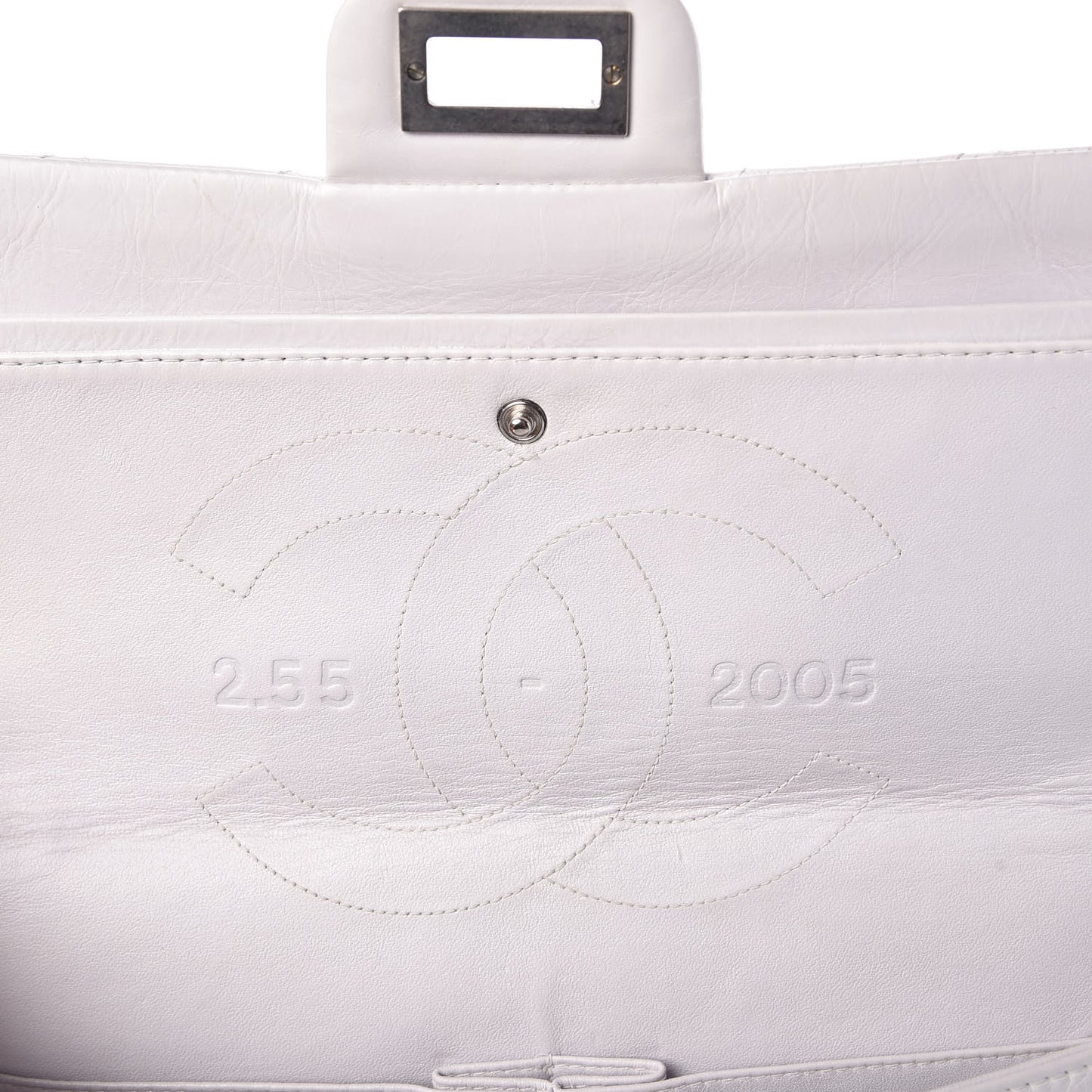 Aged Calfskin Quilted 50th Anniversary 2.55 Reissue 227 Flap White