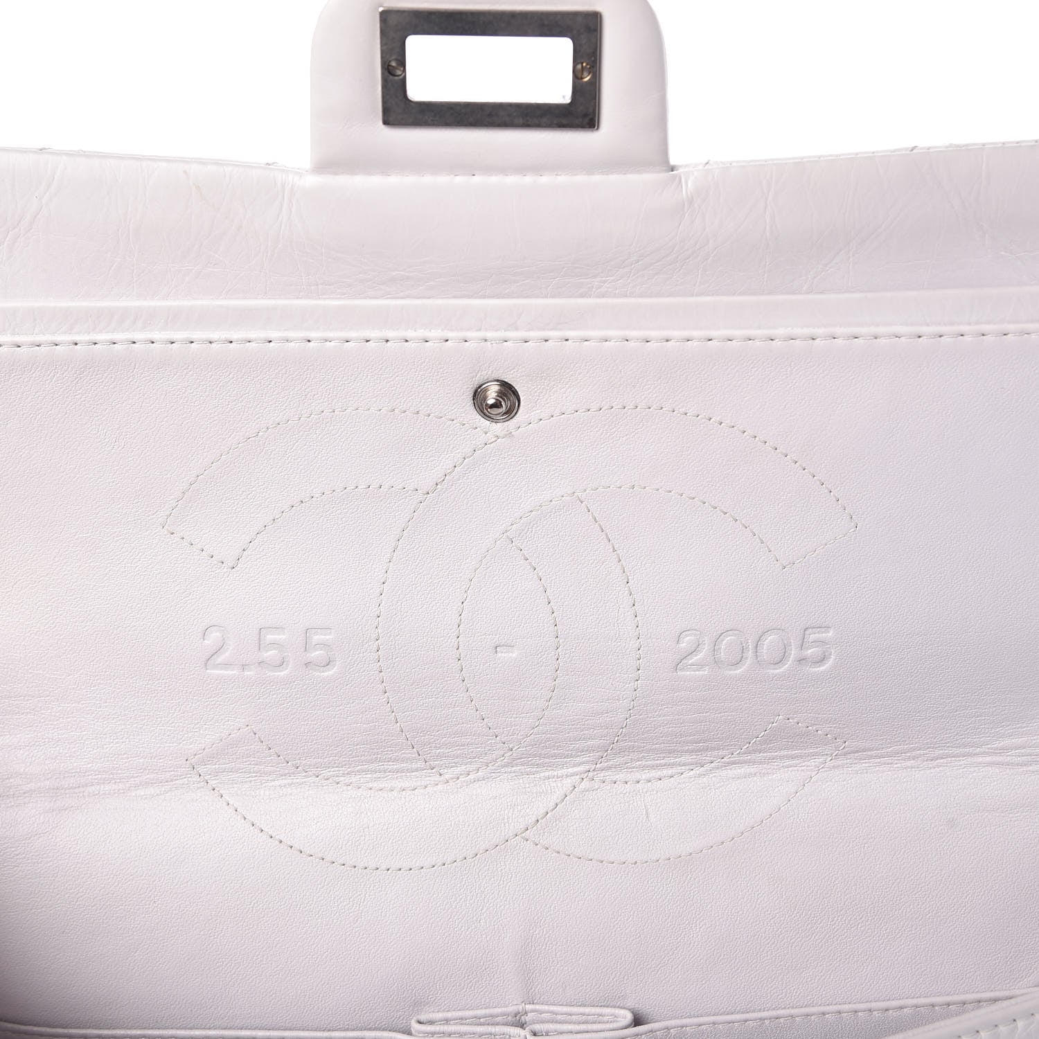 Chanel Aged Calfskin Quilted 50th Anniversary 2.55 Reissue 227 Flap White 8 of 10