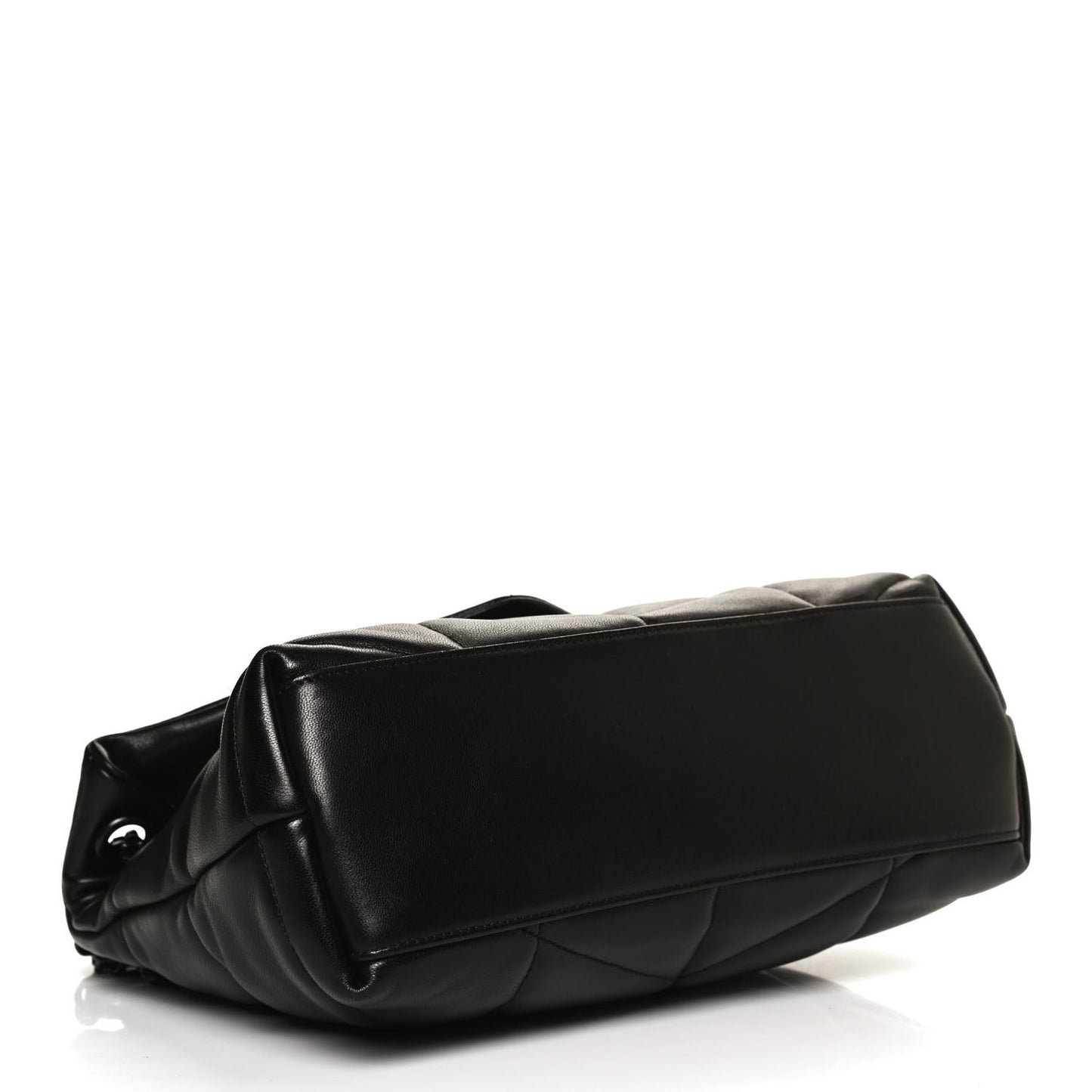 Lambskin Quilted Small Loulou Puffer Monogram Chain Satchel Black