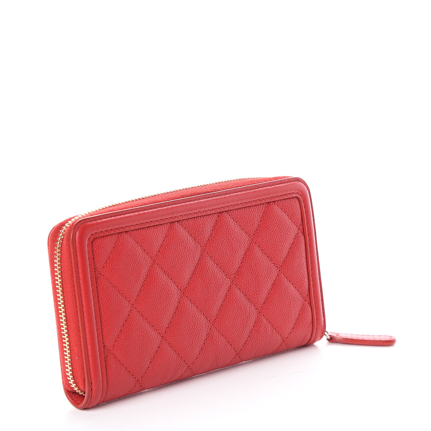 Chanel Caviar Quilted Medium Filigree Zip Around Wallet Dark Red 2 of 7