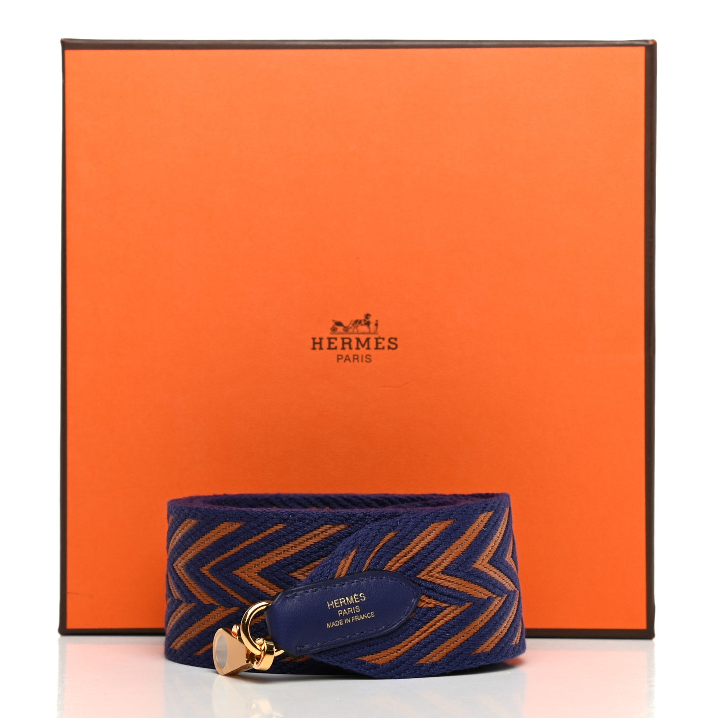 Toile Swift 50mm Sangle ZigZag Shoulder Strap Bleu Encre Gold