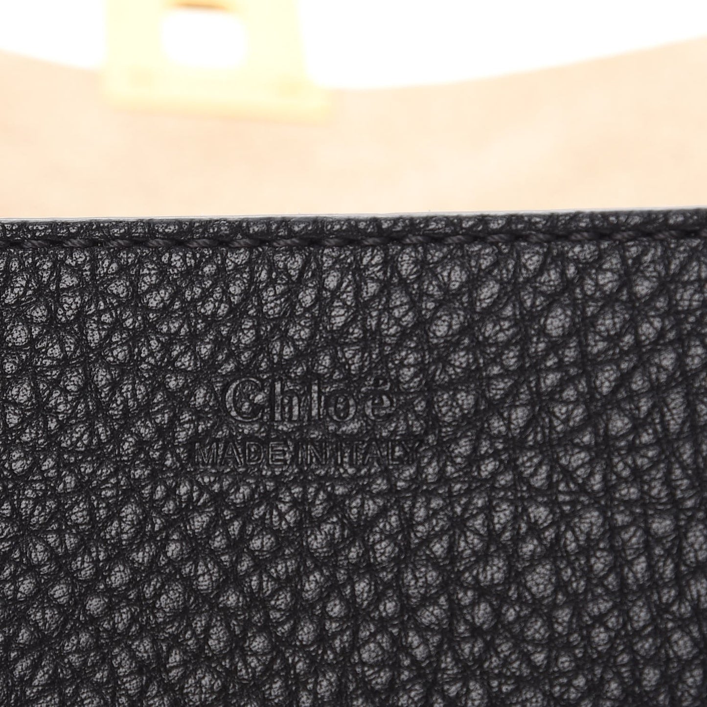 Grained Calfskin Lambskin Bi-Color Drew Shoulder Bag Black