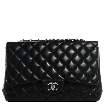 Chanel Lambskin Quilted Jumbo Single Flap Black 1 of 8