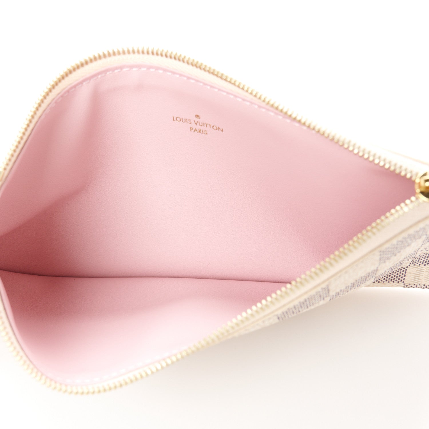 Louis Vuitton Damier Azur Pochette Felicie Chain Wallet Rose Ballerine 7 of 17