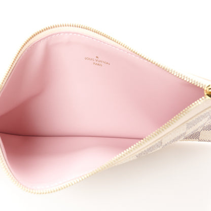 Louis Vuitton Damier Azur Pochette Felicie Chain Wallet Rose Ballerine 7 of 17