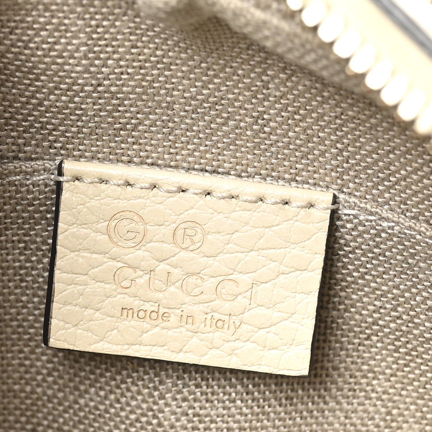 Gucci Monogram Dollar Calfskin Mini Bree Messenger Bag Beige Ebony Avoire 6 of 10