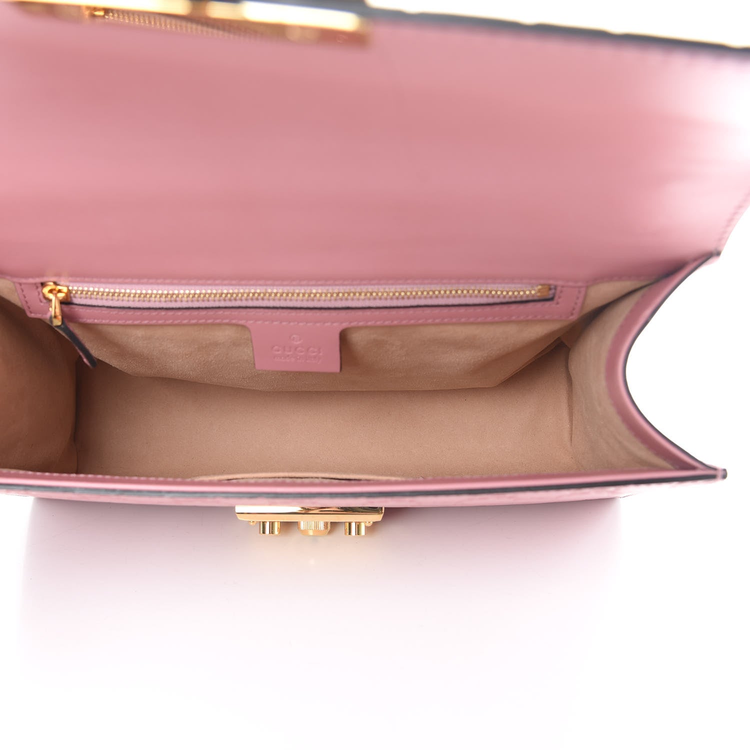 Gucci Guccissima Signature Medium Padlock Shoulder Bag Rose Baby Candy 5 of 13