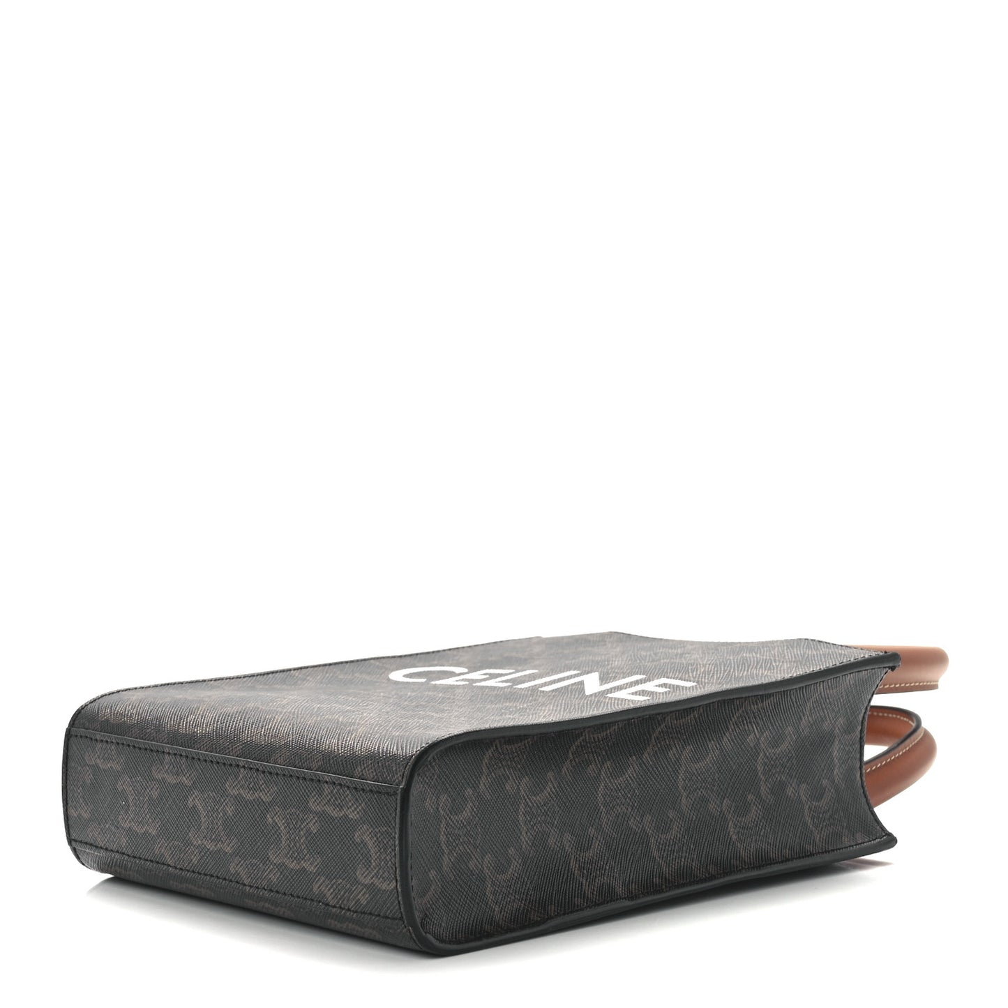 Triomphe Canvas Calfskin Mini Vertical Cabas Tan