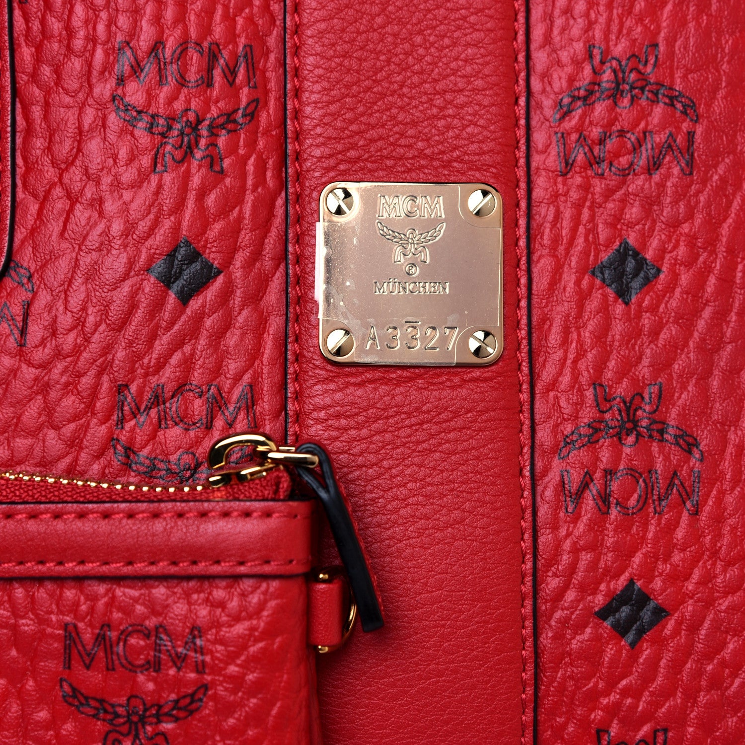 MCM Visetos Large Liz Reversible Shopper Tote Ruby Red 9 of 13