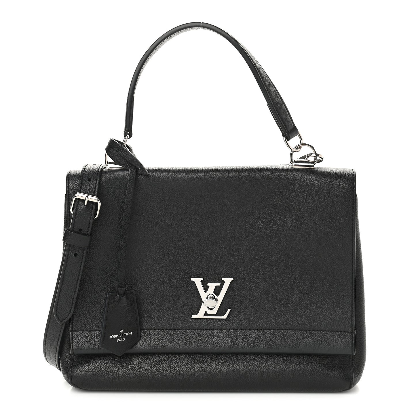 Soft Calfskin Lockme II Top Handle Black