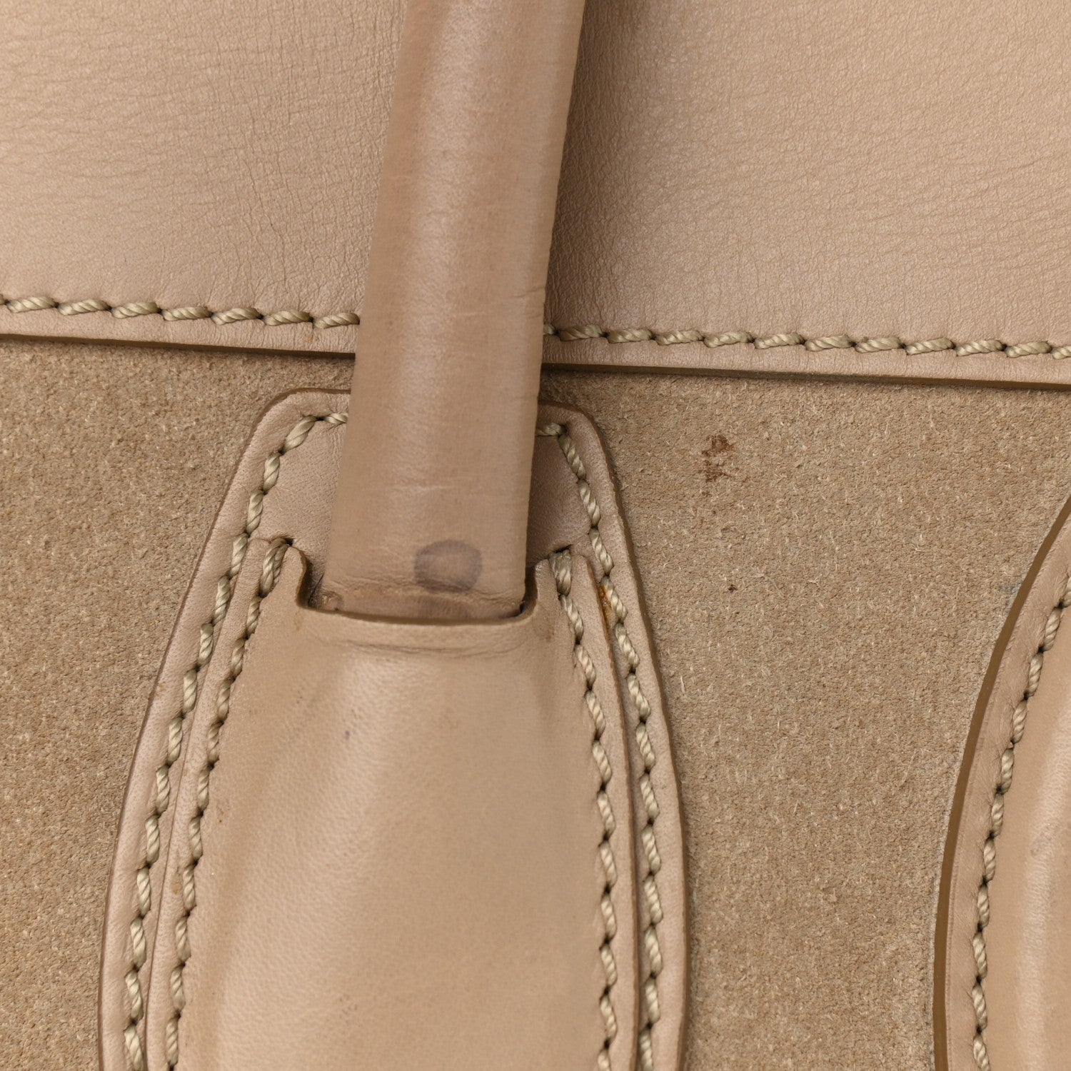 Celine Smooth Calfskin Suede Mini Luggage Camel 12 of 15