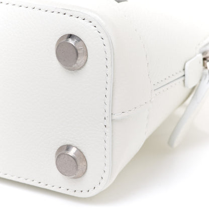 Balenciaga Grained Calfskin XXS Ville Top Handle Bag White Black 10 of 10