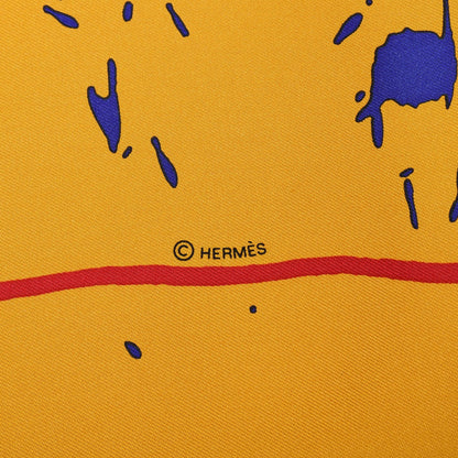 Hermes Silk Cheval Surprise Scarf 90 Curry Bleu Vert 6 of 7