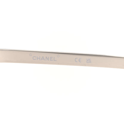 Chanel Nylon Crystal Mirrored CC Shield Sunglasses 9563-B Pink 5 of 7